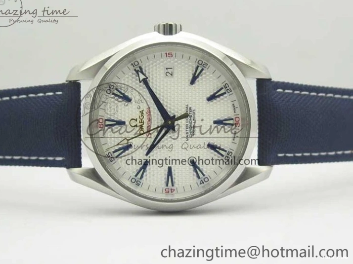 0426 EasyCare Aqua Terra Master Ryder Cup Edition VSF 1:1 Best Edition White Textured Dial on Blue Nylon Strap A8500 Super Clone 8016